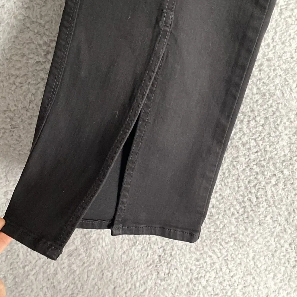 7 For All Mankind Jeans Womens 27x32 Kimmie Straight Leg Split Hem Black Jeans
